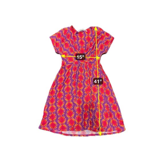 Soft Surroundings Womens Tie-Dye V-Neck Dress Red Purple Sz Large - Picture 7 of 8